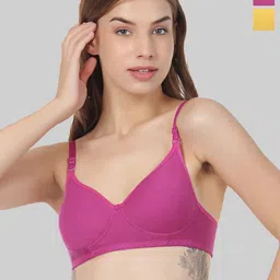 FUNAHME Pack Of 2 Full Coverage Lightly Padded T-shirt Bra With All Day Comfort-image-69