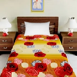 Supreme Home Collective Red& Yellow Floral Microfiber144 TC Single Bedsheet-picture-31
