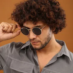 HASHTAG EYEWEAR Unisex Round Sunglasses With Polarised and UV Protected Lens HT2025 image 4