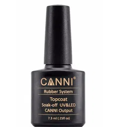 CANNI Rubber System Odourless Soak Off UV & LED Gel Nail Polish 7.3 ml - Top Coat image 2