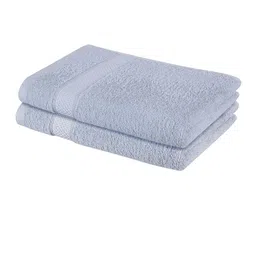 Himeya Grey 2 Pieces Self-Designed 450 GSM Cotton Hand Towels image 2