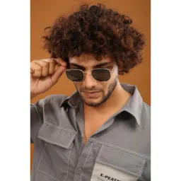 HASHTAG EYEWEAR Green UV Protection Hexagonal Full Rim Casual Unisex Sunglass - HT2026-C2 (46) image 5