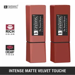 krayons Set Of 2 Intense Matte Velvet Touche Waterproof & Long Lasting Lipsticks image 5