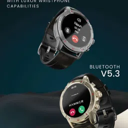 HAMMER Gold Luxor 1.45" AMOLED Display Smart Watch with Round Dial, Bluetooth Calling image 2