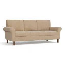 urban ladder create Oxford 3 Seater Fabric Sofa in Sandshell Beige Colour image 2