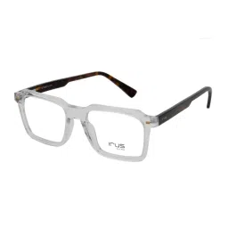 IRUS Men Full Rim Square Shiny Crystal White Acetate Eyeglass Frame (51) image 2