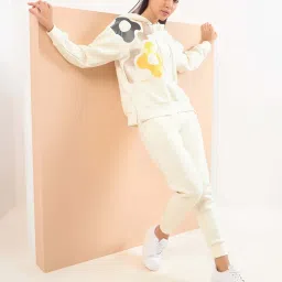 Sweet Dreams Women Cream Printed Sweatshirt with Joggers-picture-21