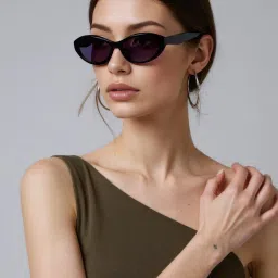 TED SMITH Unisex Cat Eye Black Sunglasses With UV Protected Lenses-picture-13