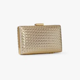 THE GUSTO Astra Textured Clutch Bag - Gold (S) image 4