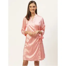 Sweet Dreams Women Polka Print Nightdress With Robe (Set of 2)-image-23