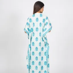 nihsamah Cotton Kaftan Nighty for Women — Printed Premium Stylish Loungewear, Comfortable Nightwear, Sleepwear for Ultimate Relaxation image 5