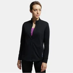 Jockey MW67 Women Microfiber Relaxed fit Active Wear Jacket - Black-image-52
