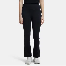 Jockey MW77 Women Microfiber Elastane Regular Fit Active Wear Flared Pants - Black-picture-19
