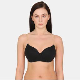 Zivame Beautiful Basics Padded Non Wired 3-4th Coverage Backless Bra - Black-picture-36