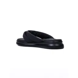 Jove Women Black Solid T-Strap Sandals image 2
