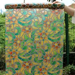 Jaamso Royals Green Abstract Printed Self-Adhesive Waterproof Window Sticker-picture-38