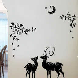 Asian royal Black Animals Printed Self Adhesive Wall Sticker-image-48