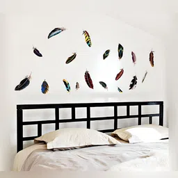 Asian royal Blue & Yellow 3D Printed Self Adhesive Wall Sticker-image-71