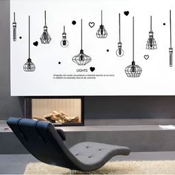 Jaamso Royals White & Black Chandelier Printed Self-Adhesive Removable Wall Sticker-picture-17
