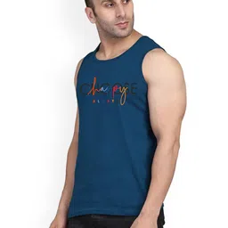 SLOWLORIS Printed Combed Cotton Bio-Wash Gym Vest SL26 CHS PEACOCK image 4