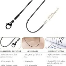 vien Pipe Chain Fashion Jewellery Black Chain suitable for all occastion Stainless Steel Chain image 3