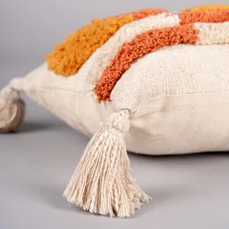 Art Avenue Cream-Coloured & Yellow Geometric Rectangle Cotton Cushion Cover image 3