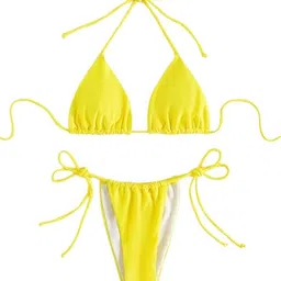 m.a.1 Lycra Poly Plain Polyester Hot Reels Bikini Set image 1