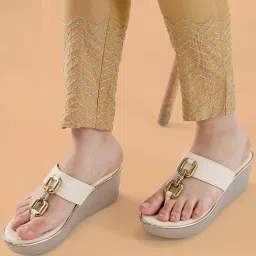 ROCIA Cream Women Smart Casual Buckled Wedges Heels-picture-19