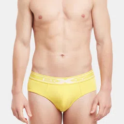 BODYX Men Pack Of 2 Cotton Basic Briefs BX10B-BUTTER-CUP-2PCS-XL image 2