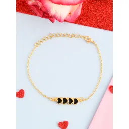 Voylla Valentine's Day Collection Edgy Black Hearts Bracelet image 1