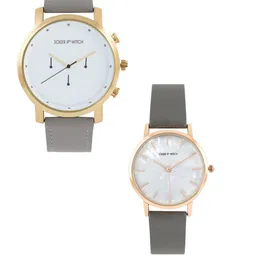 JOKER & WITCH Hip & Hop Stainless Steel & PU Couple Watch Gift Set JWCW340-picture-29