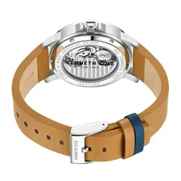 Kenneth Cole Men Blue Skeleton Dial & Brown Leather Straps Analogue Watch KCWGE2220502MN image 5