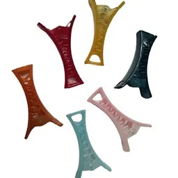 generic Shivoham Trendy Fashion Daily Use Small Size Banana Hair Clip Combo For Girls And Women (Pack Of 6 Multicolour, 2 Inch)(S1) image 1