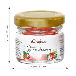 eCraftIndia Set of 5 Red Strawberry Scented Minijar Candle image 4