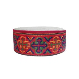 Vastraa Fusion Unisex Red & Green Embroidered Woolen Himachali Cap-picture-23