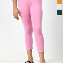 BAESD Girls Pack Of 4 Cotton Lycra Capris-picture-21