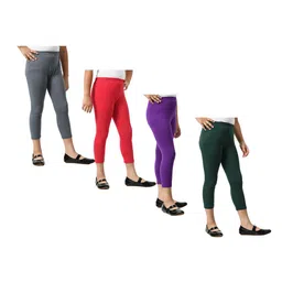 BAESD Girls Pack Of 4 Skinny Fit Cotton Lycra Capris-picture-20