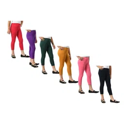 BAESD Girls Pack Of 6 Mid-Rise Skinny Fit Capris-picture-33