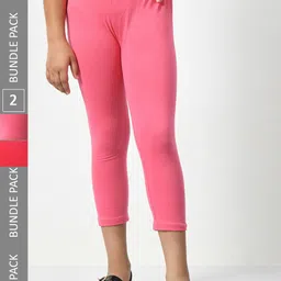 BAESD Girls Pack Of 2 Skinny Fit Mid Rise Capris-image-92