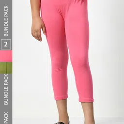 BAESD Girls Pack Of 2 Skinny Fit Capris-image-42