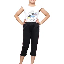 BAESD Girls Soft Pure Cotton Side Piping Capris image 5