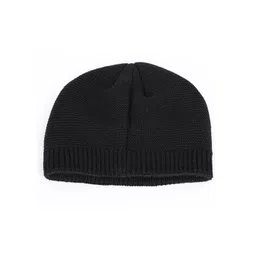 YOUSTYLO Adults Black Woolen Winter Beanie Cap image 3