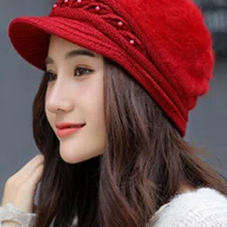 Alexvyan Women Wind Proof Woolen Acrylic Ascot Cap image 4