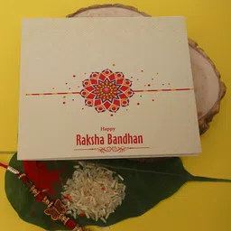 YouBella Men Red Beaded Thread Rakhi With Greeting Card-picture-30