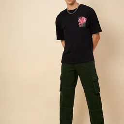 High Star Men Loose Fit Mid-Rise Pure Cotton Cargos-picture-47