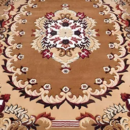 SANA CARPET Brown & Off White Ethnic Motifs Cotton Carpet-image-97