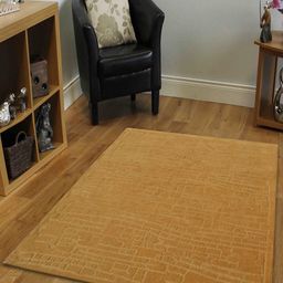 PRESTO Golden Abstract Hand Tufted Wool Anti-Skid Carpet-picture-34
