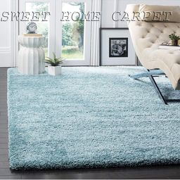 IMRA CARPET Blue Shaggy Rectangular Carpet-picture-4