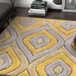 Shopgallery Yellow Geometric Anti-Skid Carpet-picture-14