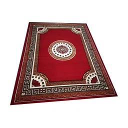 Asad Emporium Rugs Red& White Geometric Anti-Skid Carpet image 1